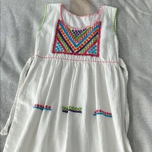 Colorful Embroidered Kids cinco de mayo Casual Dress